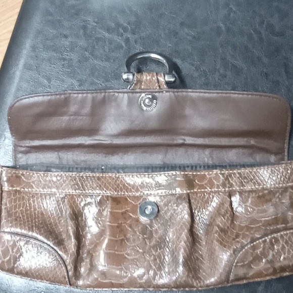 Apt. 9, brown snakeskin pattern, clutch - Picture 7 of 8